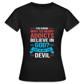 Drogenfrei Sucht Süchtig - Frauen T-Shirt - Schwarz - Vorne - AI Model Female 172 dark (172cm)