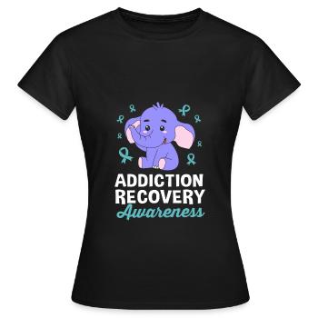 Drogenfrei Sucht Süchtig - Frauen T-Shirt - Schwarz - Vorne - AI Model Female 172 dark (172cm)
