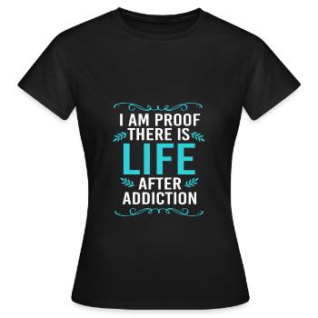 Drogenfrei Sucht Süchtig - Frauen T-Shirt - Schwarz - Vorne - AI Model Female 172 dark (172cm)