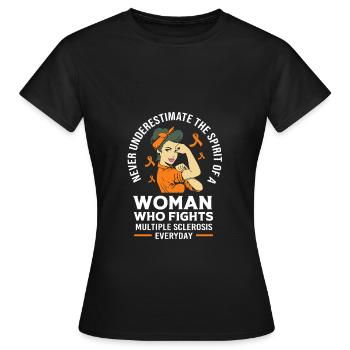 Multiple Sklerose MS - Frauen T-Shirt - Schwarz - Vorne - AI Model Female 172 dark (172cm)