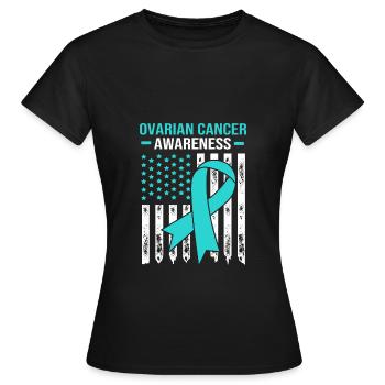 Ovarian Cancer Cancer Survivor Cancer - Women's T-Shirt - black - Front - AI Model Female 172 dark (172cm)