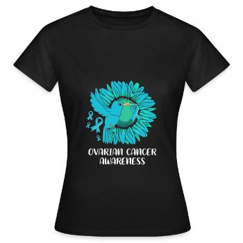 Ovarian Cancer Cancer Survivor Cancer - Women's T-Shirt - black - Front - AI Model Female 172 dark (172cm)