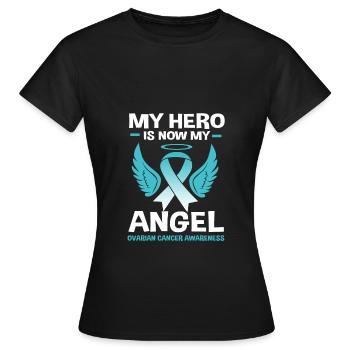Ovarian Cancer Cancer Survivor Cancer - Women's T-Shirt - black - Front - AI Model Female 172 dark (172cm)