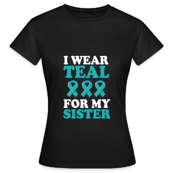 Ovarian Cancer Cancer Survivor Cancer - Women's T-Shirt - black - Front - AI Model Female 172 dark (172cm)