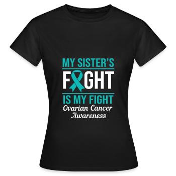 Ovarian Cancer Cancer Survivor Cancer - Women's T-Shirt - black - Front - AI Model Female 172 dark (172cm)