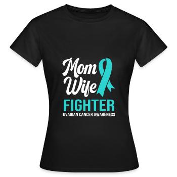 Ovarian Cancer Cancer Survivor Cancer - Women's T-Shirt - black - Front - AI Model Female 172 dark (172cm)