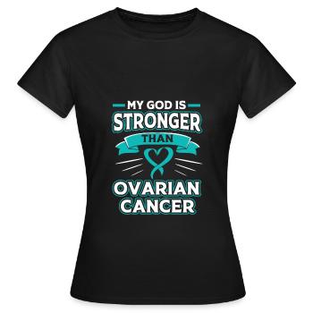 Ovarian Cancer Cancer Survivor Cancer - Women's T-Shirt - black - Front - AI Model Female 172 dark (172cm)