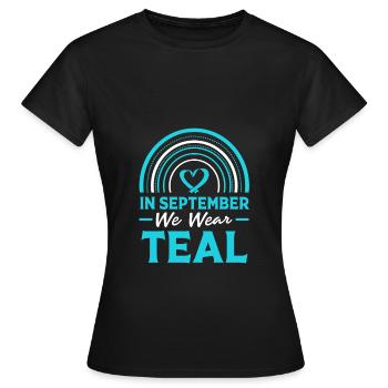 Ovarian Cancer Cancer Survivor Cancer - Women's T-Shirt - black - Front - AI Model Female 172 dark (172cm)
