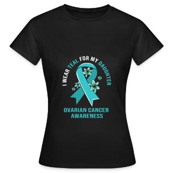 Ovarian Cancer Cancer Survivor Cancer - Women's T-Shirt - black - Front - AI Model Female 172 dark (172cm)