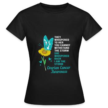 Ovarian Cancer Cancer Survivor Cancer - Women's T-Shirt - black - Front - AI Model Female 172 dark (172cm)