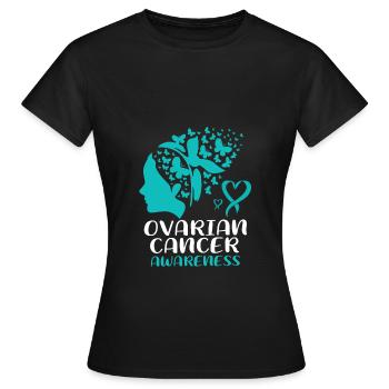 Ovarian Cancer Cancer Survivor Cancer - Women's T-Shirt - black - Front - AI Model Female 172 dark (172cm)