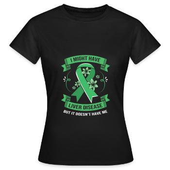 Maladie du foie - T-shirt Femme - noir - Devant - AI Model Female 172 dark (172cm)