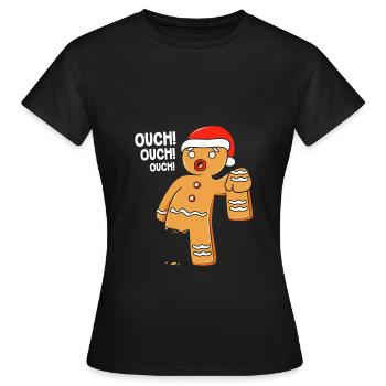 bonhomme en pain d’épice Coeur en pain d’épice Snacking en pain d’épice - T-shirt Femme - noir - Devant - AI Model Female 172 dark (172cm)
