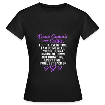Maladie de Crohn - T-shirt Femme - noir - Devant - AI Model Female 172 dark (172cm)