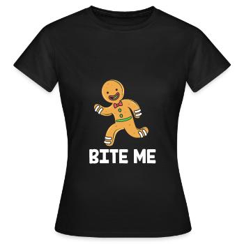 Lebkuchenmann Lebkuchenherz Lebkuchen Naschen - Frauen T-Shirt - Schwarz - Vorne - AI Model Female 172 dark (172cm)