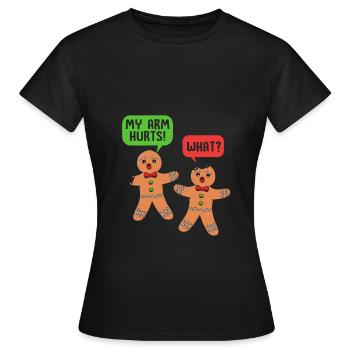 bonhomme en pain d’épice Coeur en pain d’épice Snacking en pain d’épice - T-shirt Femme - noir - Devant - AI Model Female 172 dark (172cm)