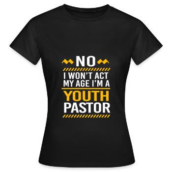 Youth pastor - Women's T-Shirt - black - Front - AI Model Female 172 dark (172cm)