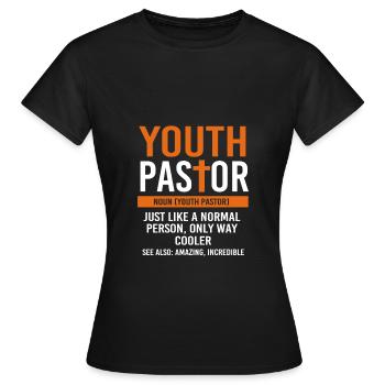 Youth pastor - Women's T-Shirt - black - Front - AI Model Female 172 dark (172cm)
