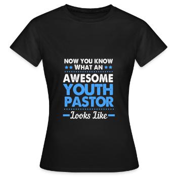 Youth pastor - Women's T-Shirt - black - Front - AI Model Female 172 dark (172cm)