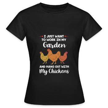 Chicken Poultry - Women's T-Shirt - black - Front - AI Model Female 172 dark (172cm)