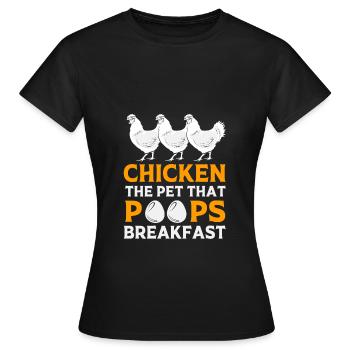 Chicken Poultry - Women's T-Shirt - black - Front - AI Model Female 172 dark (172cm)