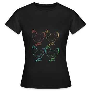 Chicken Poultry - Women's T-Shirt - black - Front - AI Model Female 172 dark (172cm)