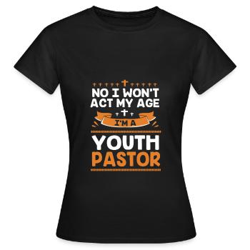 Youth pastor - Women's T-Shirt - black - Front - AI Model Female 172 dark (172cm)