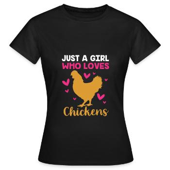 Chicken Poultry - Women's T-Shirt - black - Front - AI Model Female 172 dark (172cm)