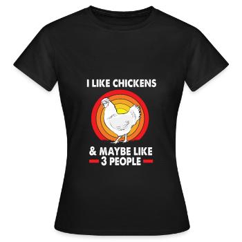 Chicken Poultry - Women's T-Shirt - black - Front - AI Model Female 172 dark (172cm)