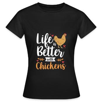 Chicken Poultry - Women's T-Shirt - black - Front - AI Model Female 172 dark (172cm)