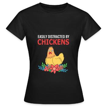 Chicken Poultry - Women's T-Shirt - black - Front - AI Model Female 172 dark (172cm)