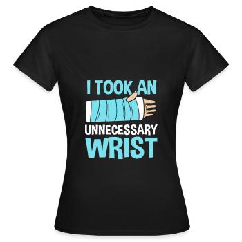 Broken Arm Bone Fracture - Women's T-Shirt - black - Front - AI Model Female 172 dark (172cm)