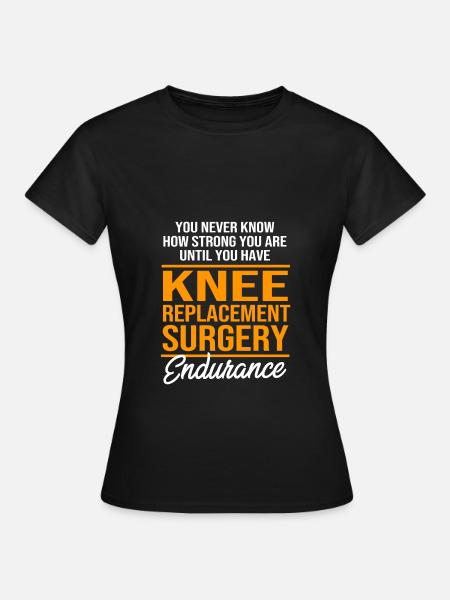 Knie Operation - Frauen T-Shirt - Schwarz