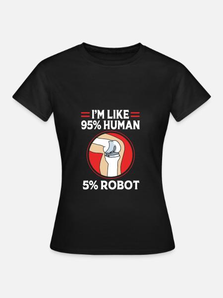 Knie Operation - Frauen T-Shirt - Schwarz