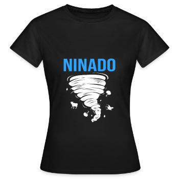 Tornado Birthday Fête d’anniversaire des enfants - T-shirt Femme - noir - Devant - AI Model Female 172 dark (172cm)