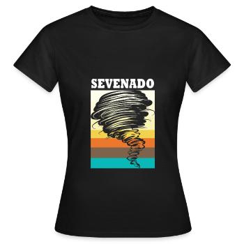 Tornado Birthday Fête d’anniversaire des enfants - T-shirt Femme - noir - Devant - AI Model Female 172 dark (172cm)