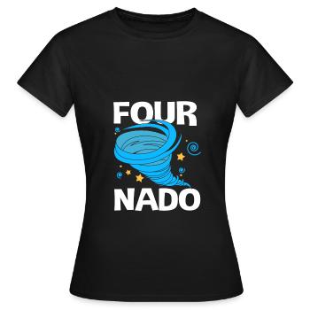Tornado Birthday Fête d’anniversaire des enfants - T-shirt Femme - noir - Devant - AI Model Female 172 dark (172cm)