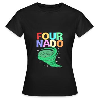 Tornado Birthday Fête d’anniversaire des enfants - T-shirt Femme - noir - Devant - AI Model Female 172 dark (172cm)