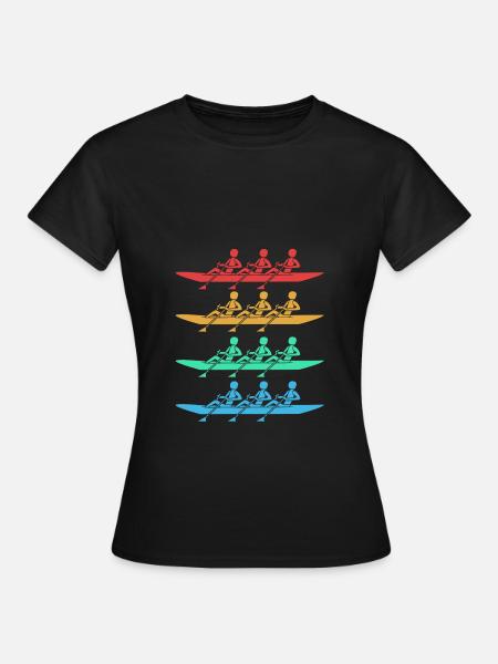 Ruderteam Rudern Ruder Ruderboot Ruderer - Frauen T-Shirt - Schwarz