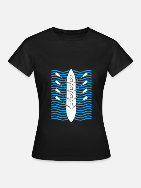 Ruderteam Rudern Ruder Ruderboot Ruderer - Frauen T-Shirt - Schwarz
