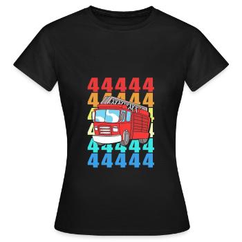 Feuerwehrauto Kindergeburtstag - Frauen T-Shirt - Schwarz - Vorne - AI Model Female 172 dark (172cm)
