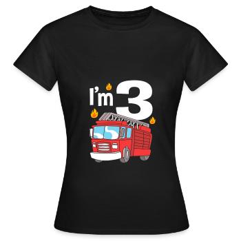 Feuerwehrauto Kindergeburtstag - Frauen T-Shirt - Schwarz - Vorne - AI Model Female 172 dark (172cm)