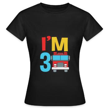 Feuerwehrauto Kindergeburtstag - Frauen T-Shirt - Schwarz - Vorne - AI Model Female 172 dark (172cm)