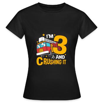 Feuerwehrauto Kindergeburtstag - Frauen T-Shirt - Schwarz - Vorne - AI Model Female 172 dark (172cm)