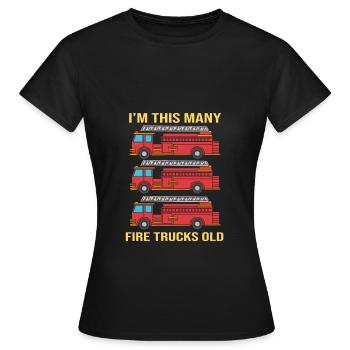 Feuerwehrauto Kindergeburtstag - Frauen T-Shirt - Schwarz - Vorne - AI Model Female 172 dark (172cm)
