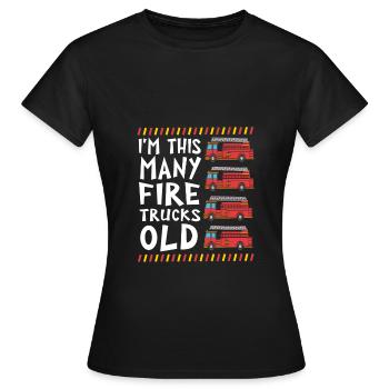 Feuerwehrauto Kindergeburtstag - Frauen T-Shirt - Schwarz - Vorne - AI Model Female 172 dark (172cm)