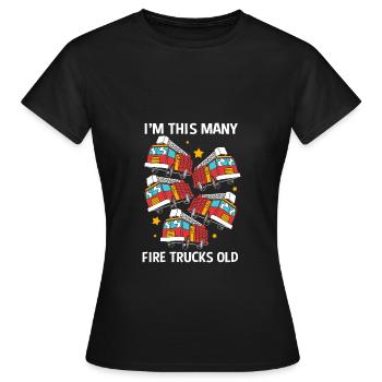 Feuerwehrauto Kindergeburtstag - Frauen T-Shirt - Schwarz - Vorne - AI Model Female 172 dark (172cm)