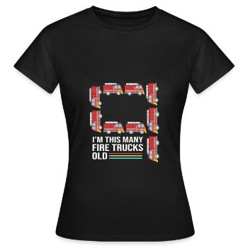 Feuerwehrauto Kindergeburtstag - Frauen T-Shirt - Schwarz - Vorne - AI Model Female 172 dark (172cm)