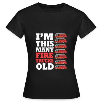 Feuerwehrauto Kindergeburtstag - Frauen T-Shirt - Schwarz - Vorne - AI Model Female 172 dark (172cm)