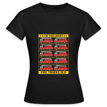 Feuerwehrauto Kindergeburtstag - Frauen T-Shirt - Schwarz - Vorne - AI Model Female 172 dark (172cm)
